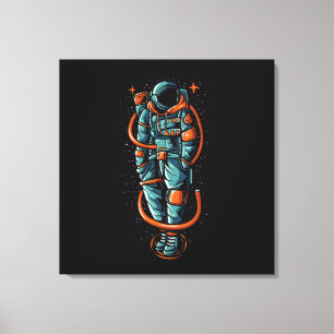 Astronaut Status Stretched Canvas Print