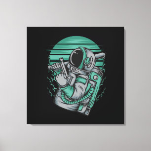 Astronaut Status Stretched Canvas Print