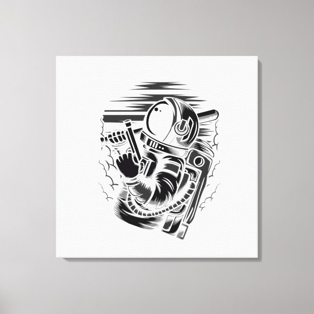 Astronaut Status Stretched Canvas Print (Front)