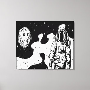 Astronaut Status Stretched Canvas Print
