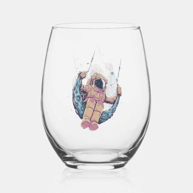 Astronaut Stemless Wine Glass (Front)
