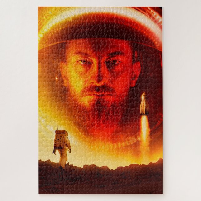 Astronaut Stranded Alone on Mars Sci-Fi Jigsaw Puzzle (Vertical)