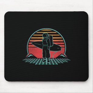 Astronaut Surfer Beach Sunset Retro Vintage Spacem Mouse Mat