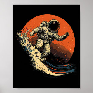 Astronaut Surfing Cosmic Ocean Wave Space Rider _2 Poster