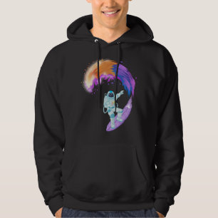 Astronaut surfing hoodie