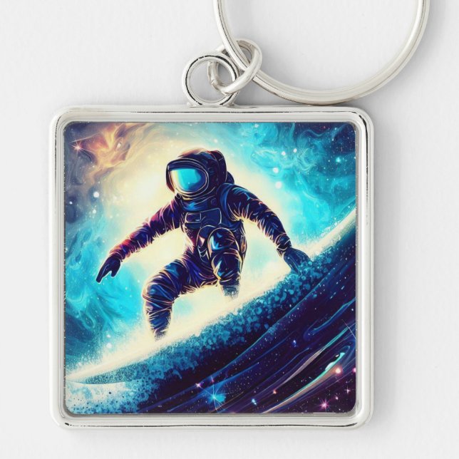 ASTRONAUT SURFING THE MILKY WAY KEY RING (Front)