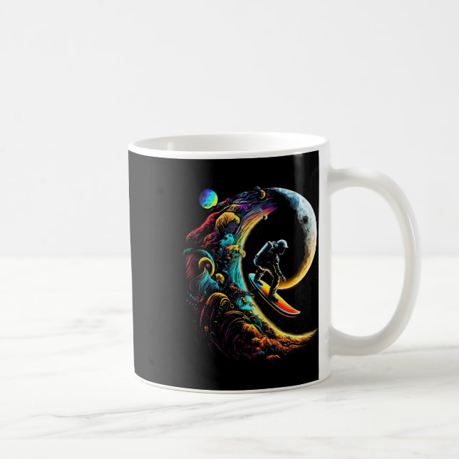 Astronaut Surfing Through Space Universe Galaxy Pl Coffee Mug (Right)