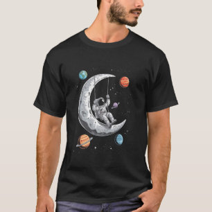 Astronaut Swinging in Moon Space Funny Joke Men Ki T-Shirt