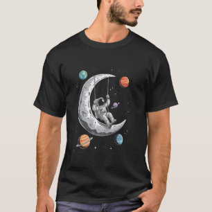 Astronaut Swinging in Moon Space Funny Joke Men Ki T-Shirt