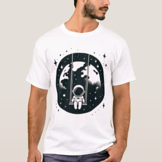 astronaut swinging in space earth  T-Shirt