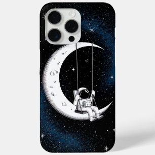Astronaut Swinging on the Moon in a Starry Sky iPhone 15 Pro Max Case