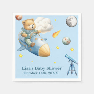 Astronaut Teddy Bear Baby Shower Napkin