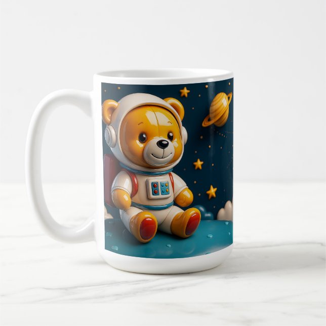 Astronaut Teddy Cut Coffee Mug (Left)