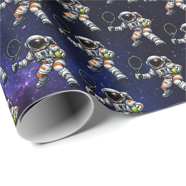 Astronaut Tennis Wrapping Paper (Roll Corner)