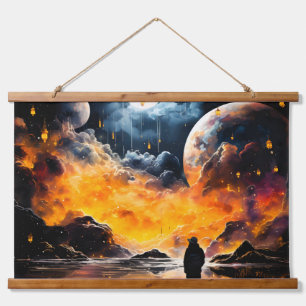 Astronaut Traveller Cosmic Horizon Journey Hanging Tapestry