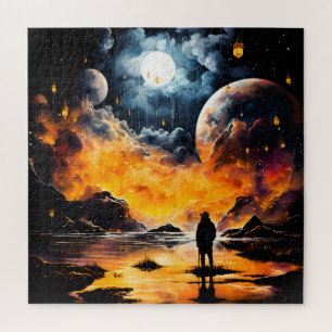Astronaut Traveller Cosmic Horizon Journey Jigsaw Puzzle