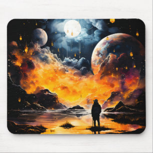 Astronaut Traveller Cosmic Horizon Journey Mouse Mat