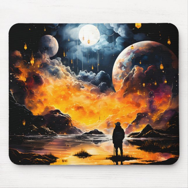 Astronaut Traveller Cosmic Horizon Journey Mouse Mat (Front)