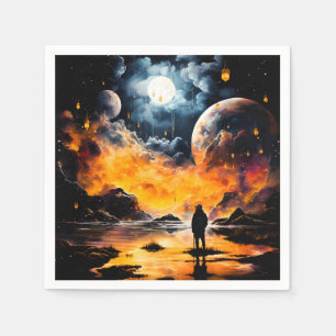 Astronaut Traveller Cosmic Horizon Journey Napkin
