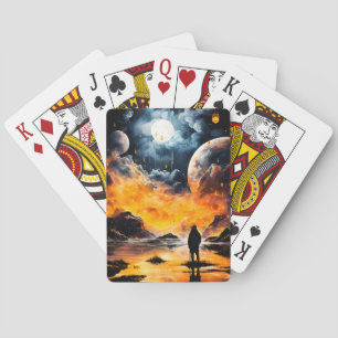 Astronaut Traveller Cosmic Horizon Journey Playing Cards