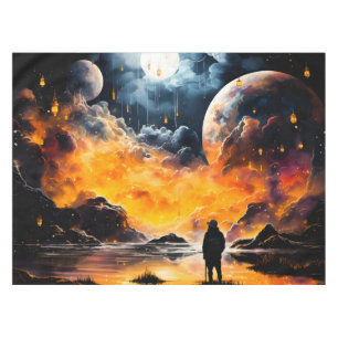 Astronaut Traveller Cosmic Horizon Journey Tablecloth