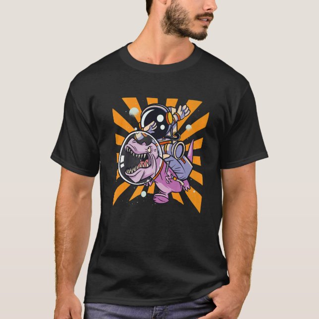 Astronaut Trex Space Dabbing T-Shirt (Front)