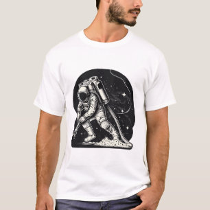 Astronaut Vacuuming Stars Cool T-Shirt