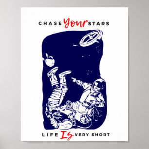 Astronaut Vacuuming Stars Poster