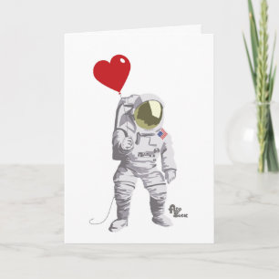Astronaut Valentine Holiday Card