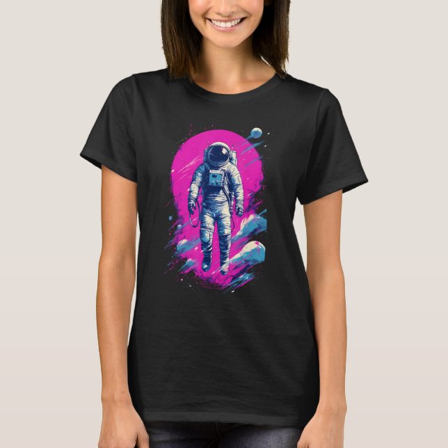 Astronaut Vaporwave Aesthetic Retro Glitch Spacema T-Shirt (Front)