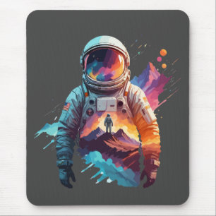 Astronaut Vector Art Space Discovery Mouse Mat