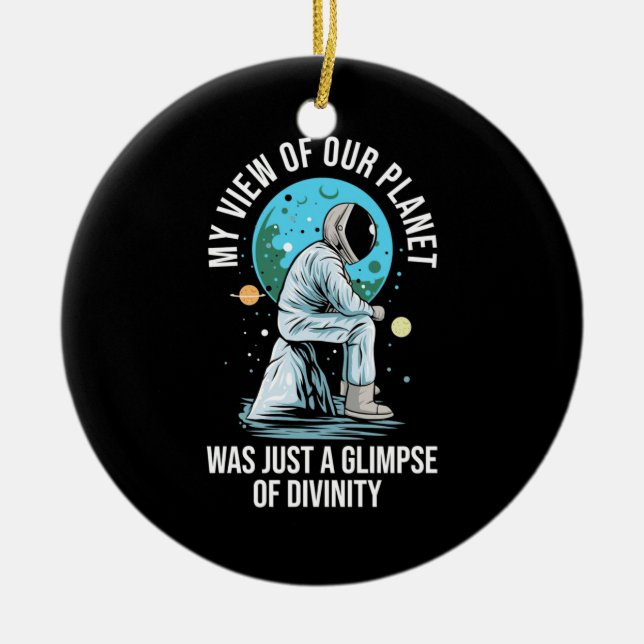 Astronaut View Of Our Planet Ceramic Tree Decoration (Front)