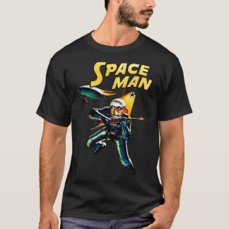 Astronaut Vintage Spaceship Science Fiction Flying T-Shirt