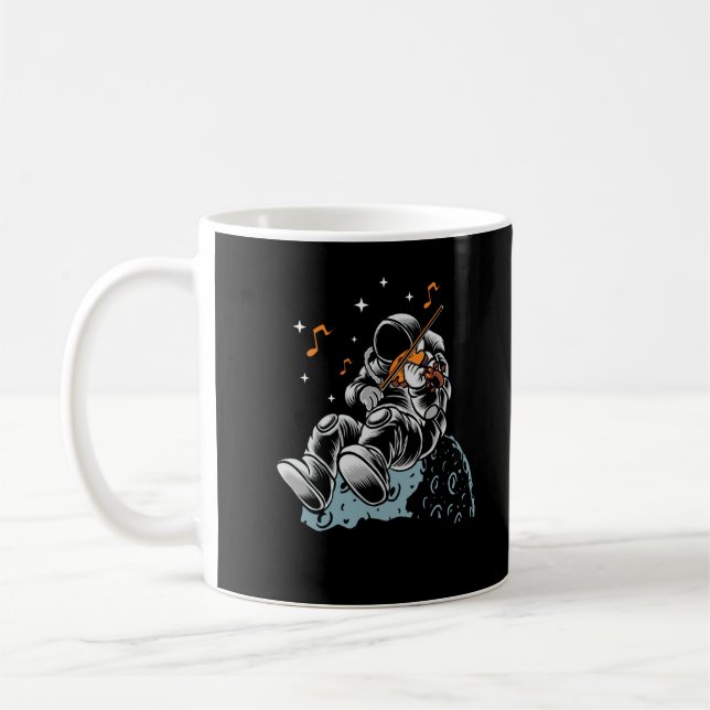 Astronaut Violin Player String Instrument Musician Coffee Mug (Left)
