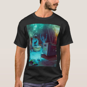 Astronaut Watching A Game With Alien T-Shirt
