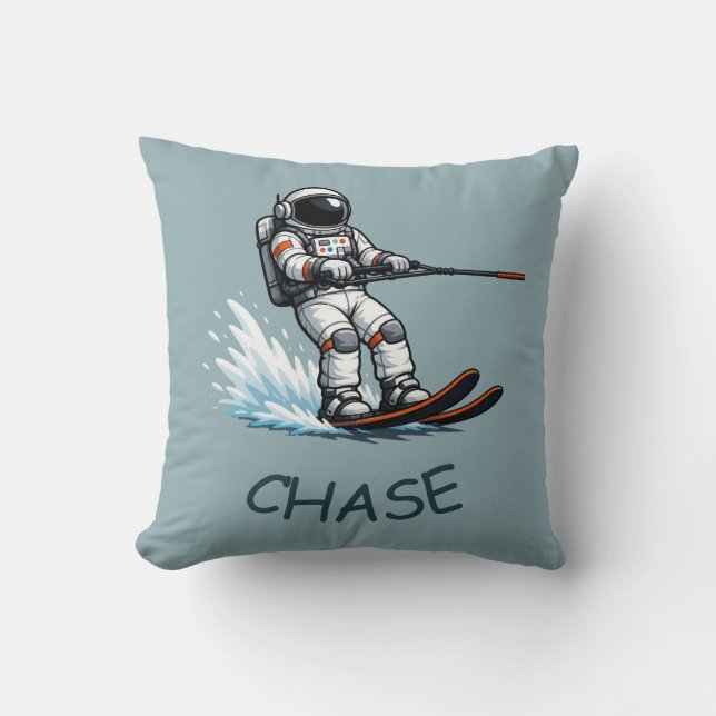 Astronaut Water Skiing Cushion (Front)