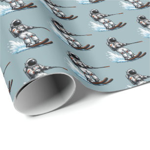 Astronaut Water Skiing Wrapping Paper