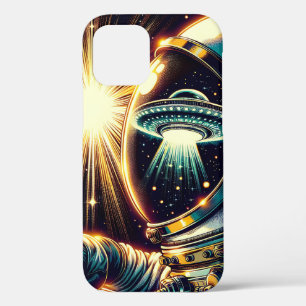 Astronaut with a Reflection of a UFO iPhone 12 Case