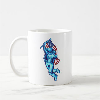 Astronaut With American Flag Coffee Mug