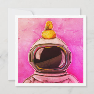 Astronaut With Baby Duck - Mini Print