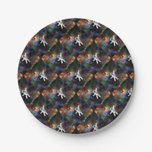 Astronaut with Balloons Paper Plate