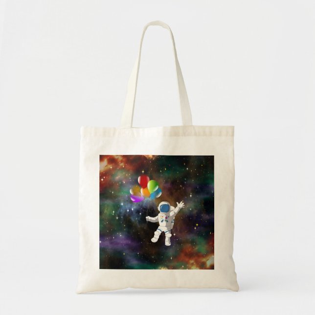 Astronaut with Balloons Tote Bag (Front)
