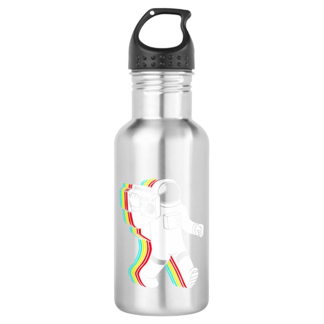 Astronaut with boombox  532 ml water bottle (Front)