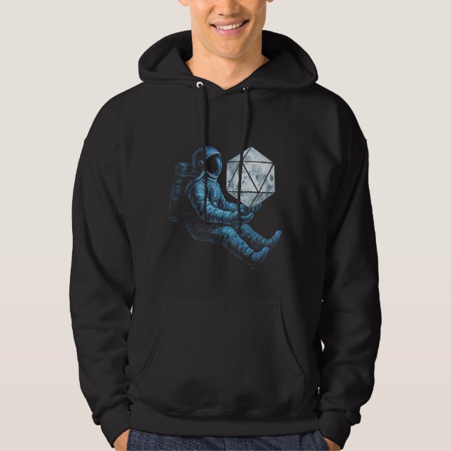 Astronaut with Moon Dice Hoodie (Front)