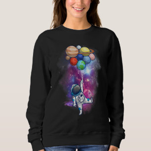 Astronaut With Planets In Hand For Men Women Space Sweatshirt