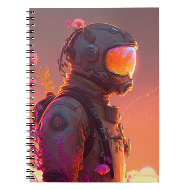 Astronaut World Discovery Painting Human Universe Notebook (Front)
