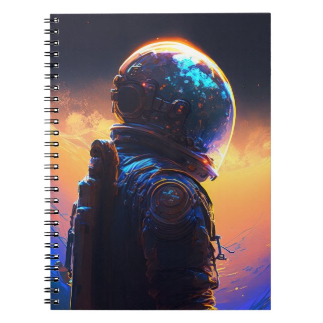 Astronaut World Discovery Painting Human Universe Notebook (Front)