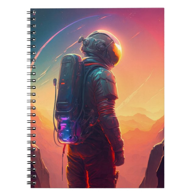 Astronaut World Discovery Painting Human Universe Notebook (Front)