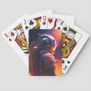 Astronaut World Discovery Painting Human Universe Playing Cards