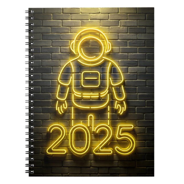 Astronaut yellow  neon 2025 notebook  (Front)